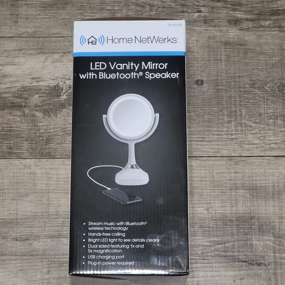 Homewerks Mirror with LED Light and Bluetooth Speaker and Microphone - Picture 7 of 8